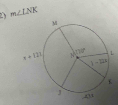 m∠ LNK