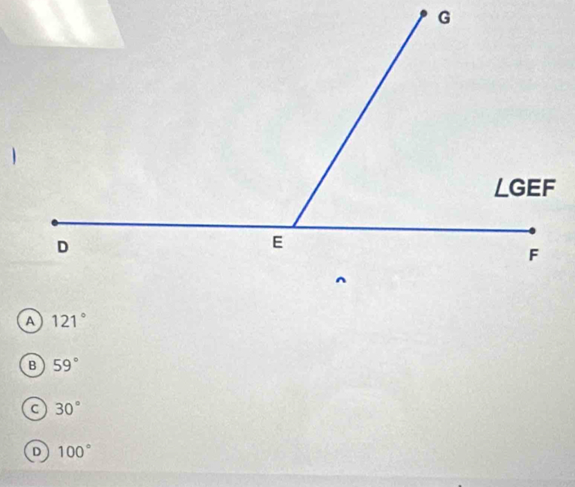121°
B 59°
a 30°
D 100°