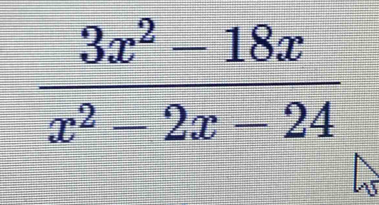  (3x^2-18x)/x^2-2x-24 