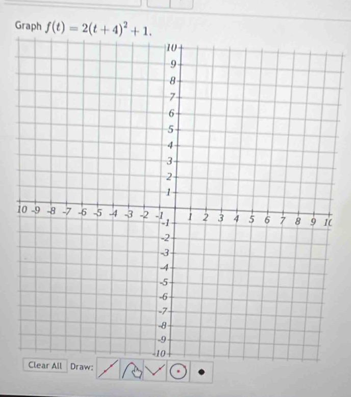 Graph f(t)=2(t+4)^2+1. 
1