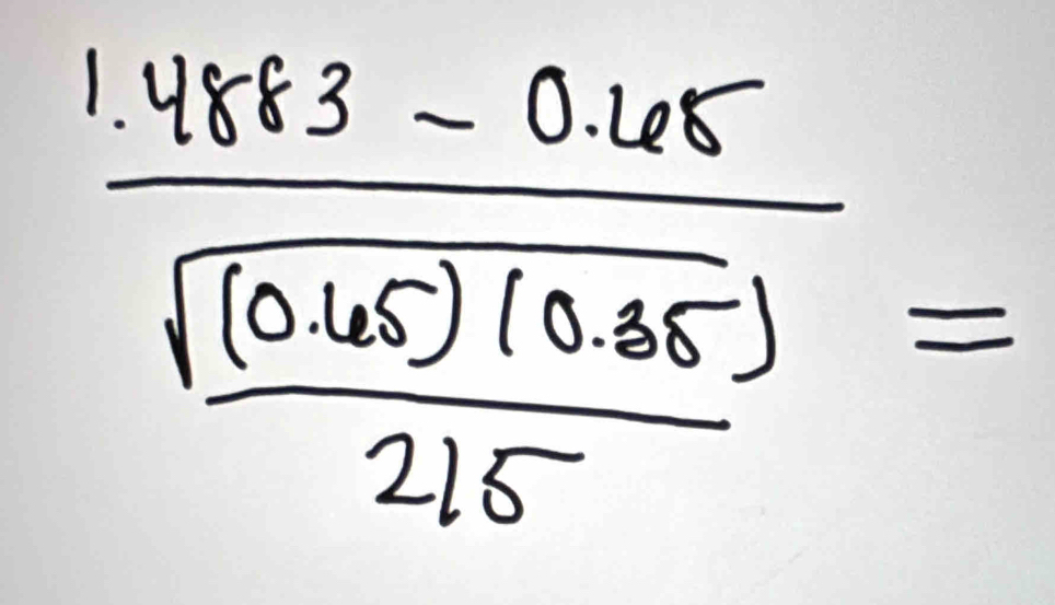 frac 1.4883-0.65frac sqrt((0.45)(05))215=