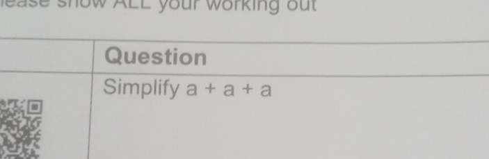 lease show ALL your working out