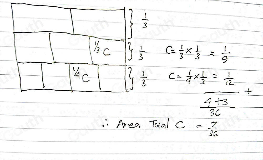 Solved: The square below is divided into 3 rows of equal area. In the ...