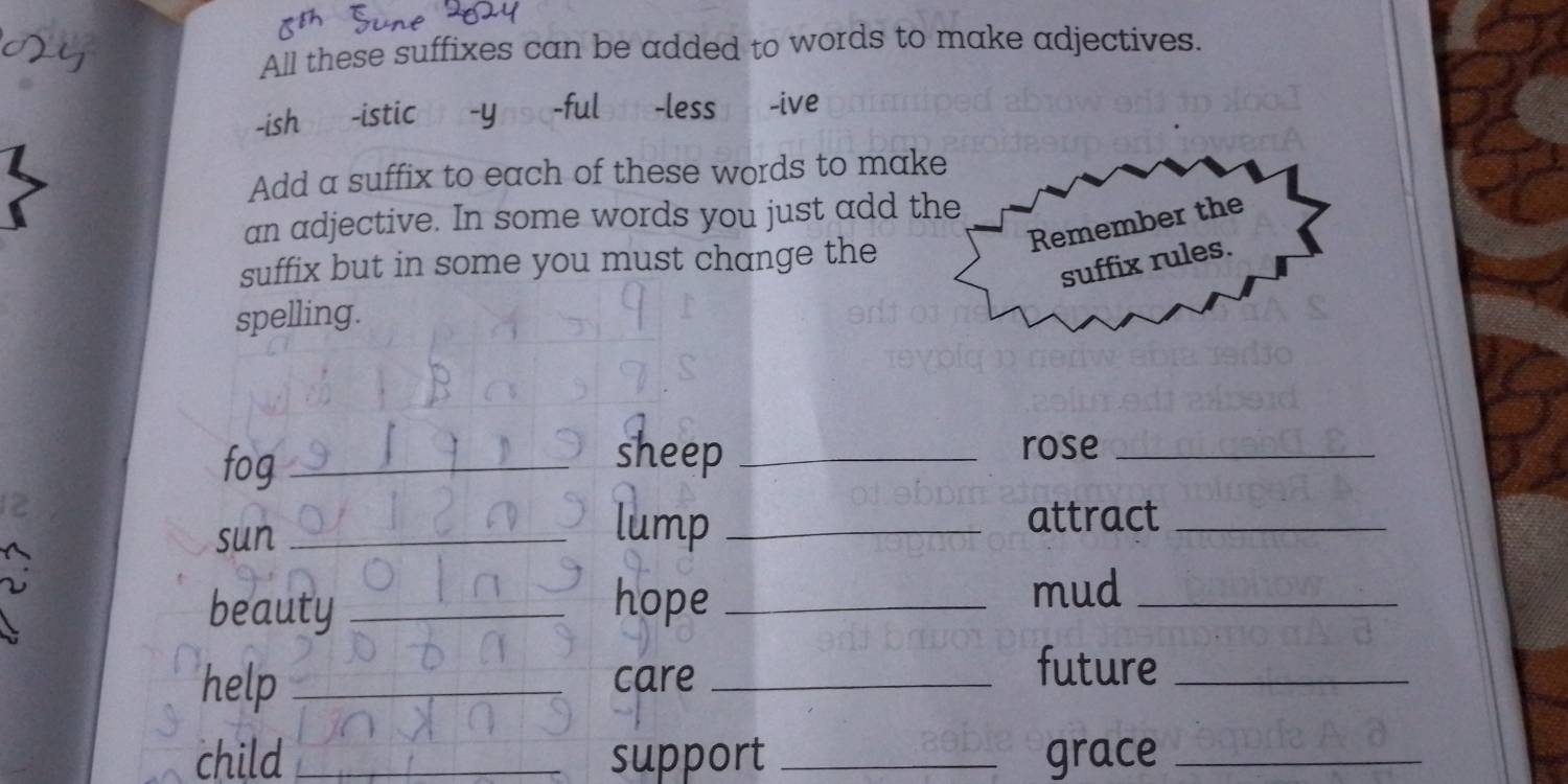 Solved: All these suffixes can be added to words to make adjectives ...