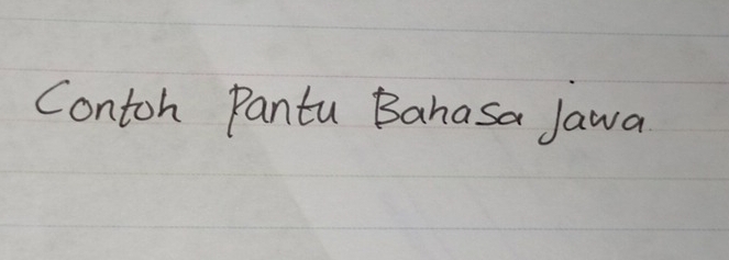 Contoh Pantu Bahasa Jawa