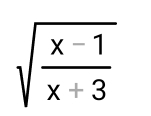 sqrt(frac x-1)x+3