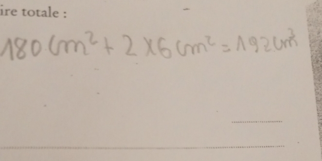 180cm^2+2* 6cm^2=192cm^3