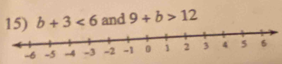 b+3<6</tex> and 9+b>12