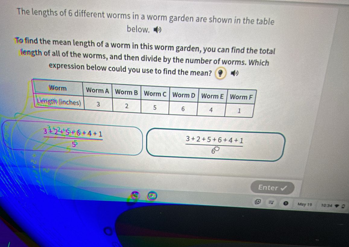 Solved: The lengths of 6 different worms in a worm garden are shown in ...