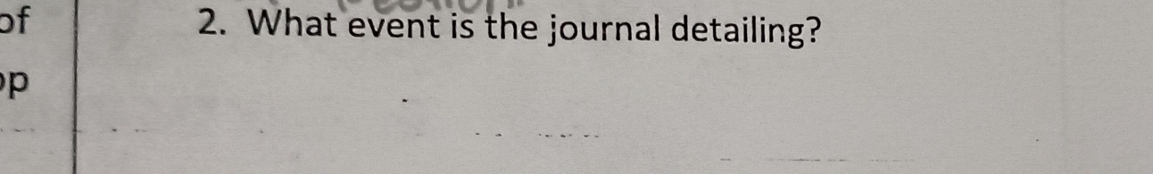 of 2. What event is the journal detailing?
p