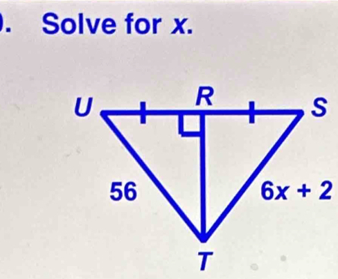 Solve for x.