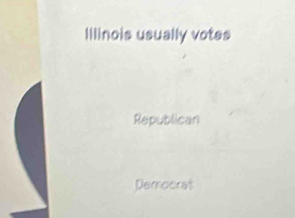 Illinois usually votes
Republican
Democrat