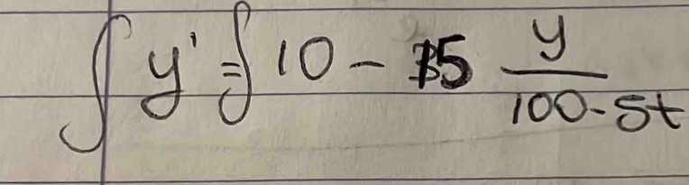 ∈t y'=frac f(frac y)^(100-5t)