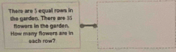 Solved: There are 5 equal rows in the garden. There are 35 flowers in ...