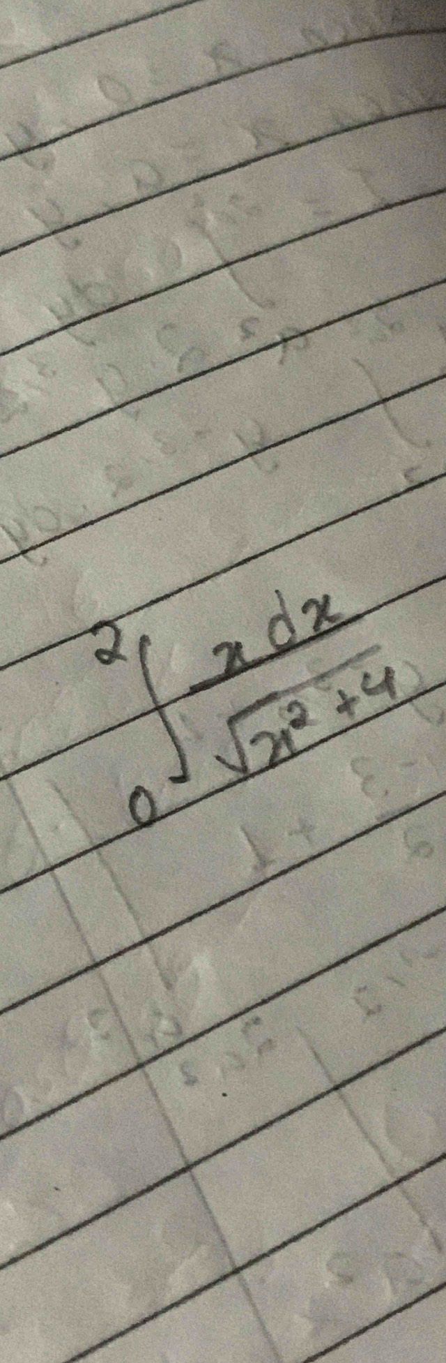 ∈tlimits _0^(2frac xdx)sqrt(x^2+4)