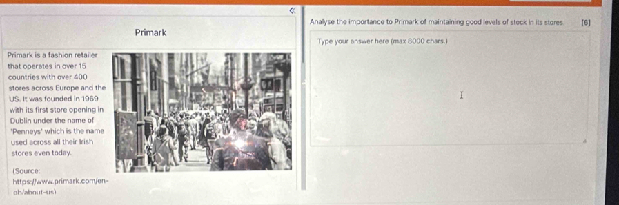 Solved: Analyse the importance to Primark of maintaining good levels of ...