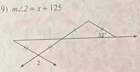 m∠ 2=x+125