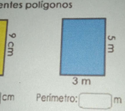 entes polígonos
cm Perímetro: □ r frac 1