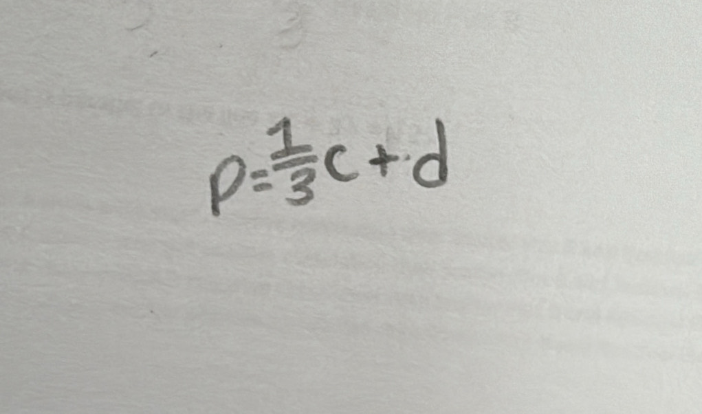 p= 1/3 c+d