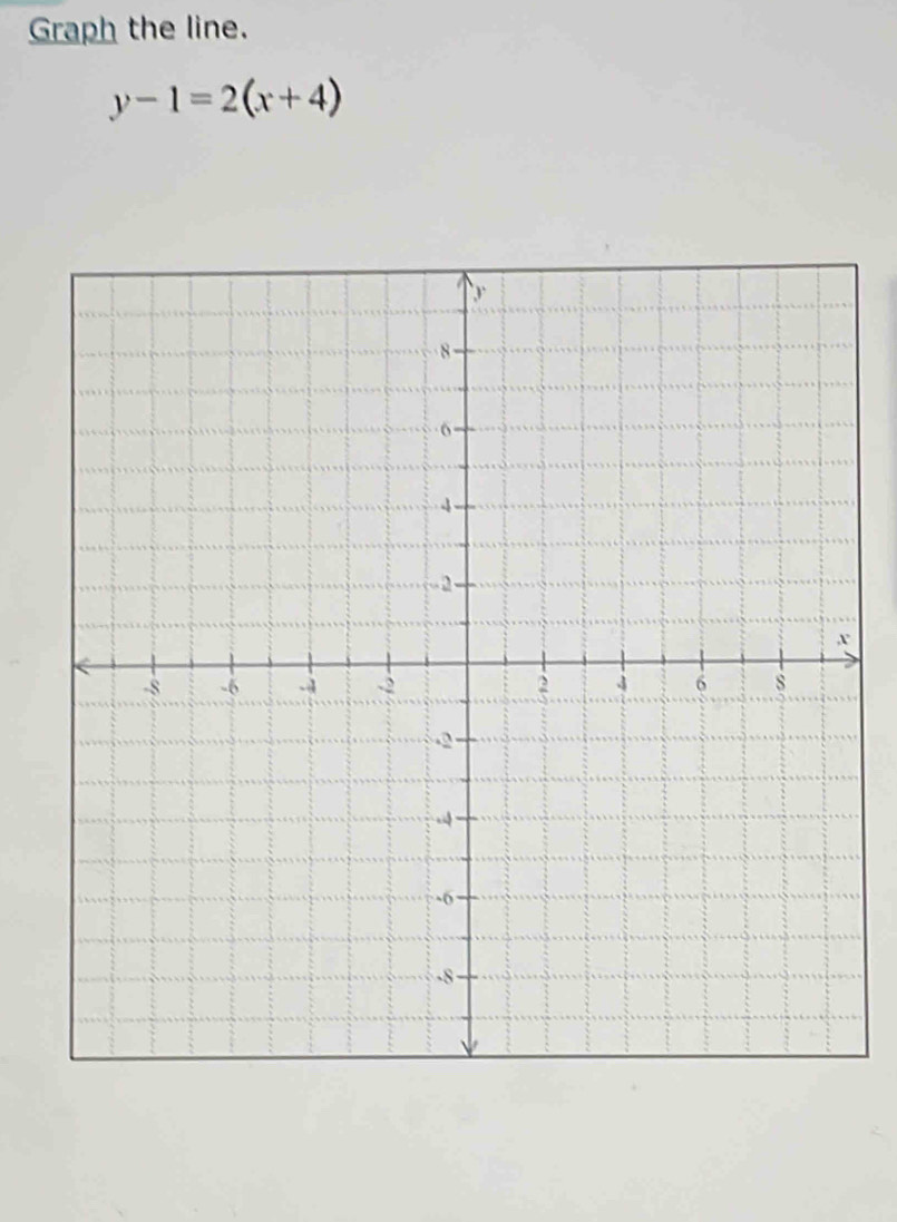 Graph the line.
y-1=2(x+4)