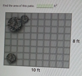 Find the area of this patio. ft^2
t