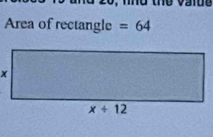 Tờ thể vaide
Area of rectangle =64