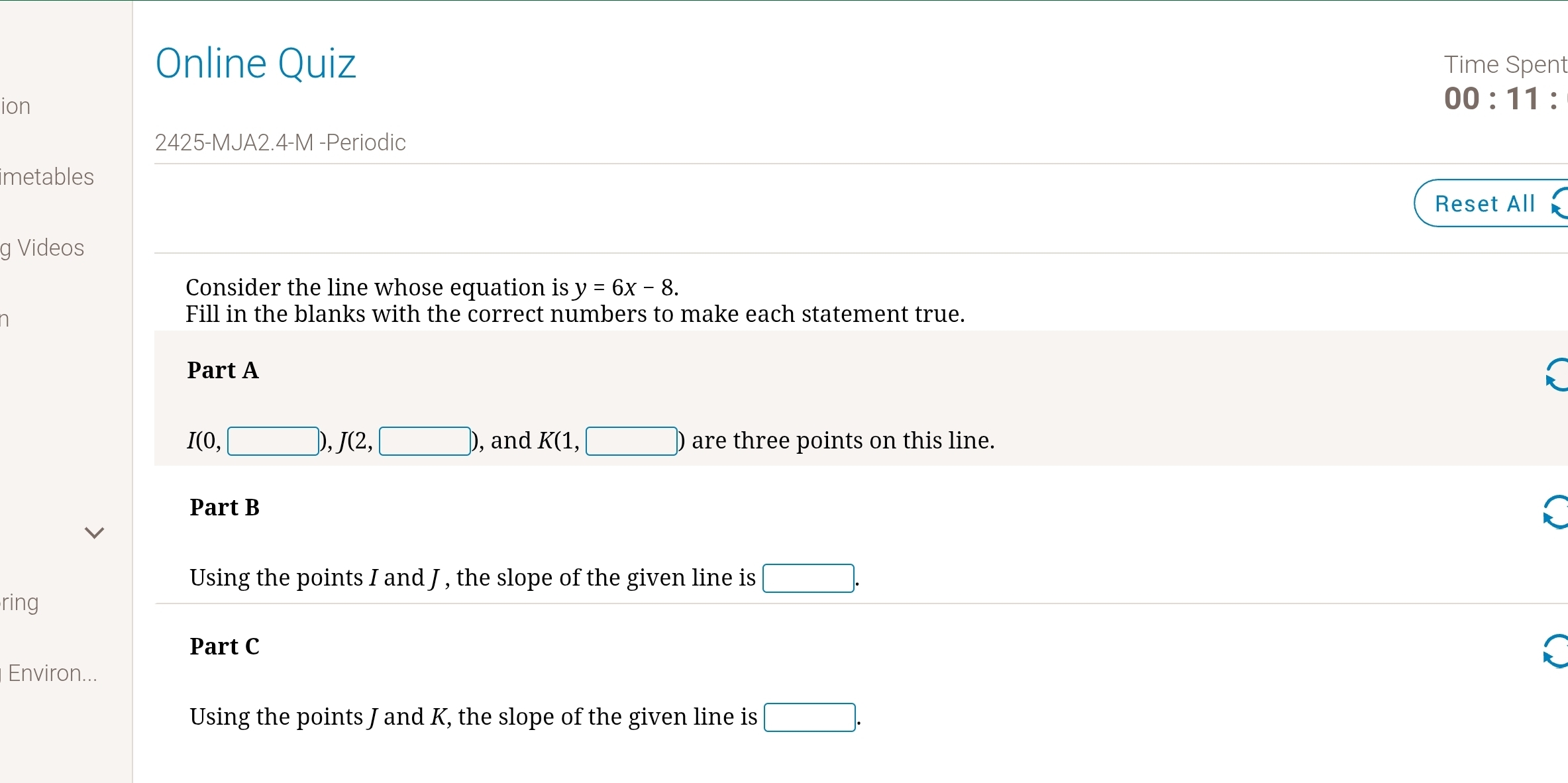 تم الحل:Online Quiz Time Spent ion 00:11: 2425-MJA2.4-M -Periodic ...