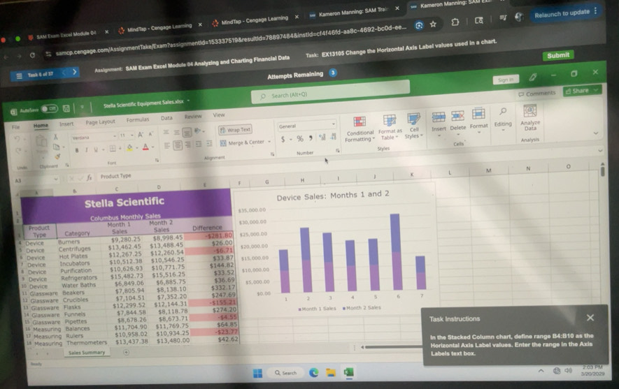 Solved: SAM Exam Excel Module 04 MindTap - Cengage Learning MindTap ...