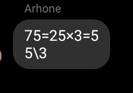 Arhone
75=25* 3=5
53