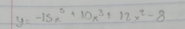 y=-15x^5+10x^3+12x^2-8