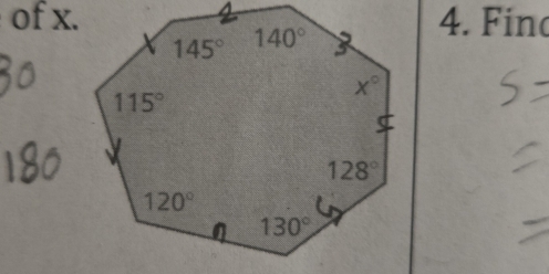 of x.4. Find