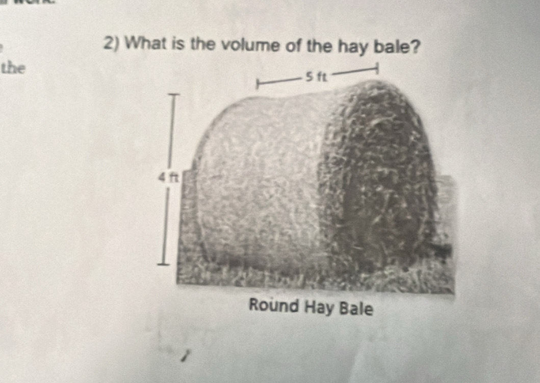 What is the volume of the hay bale? 
the