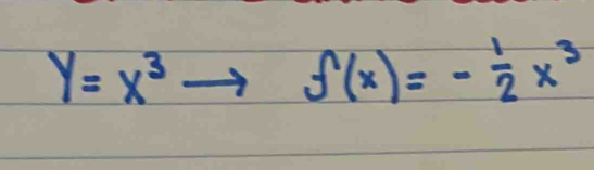 y=x^3to f(x)=- 1/2 x^3