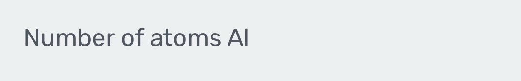 Number of atoms AI