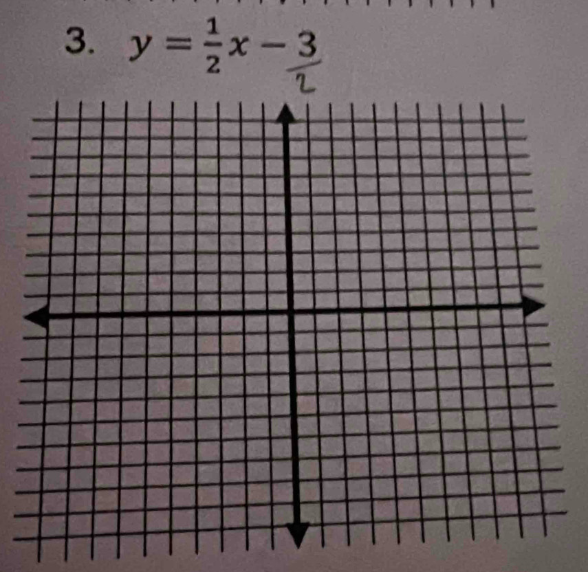 y= 1/2 x-3