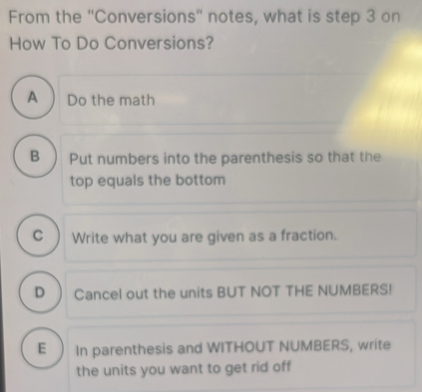 Solved: From the 'Conversions' notes, what is step 3 on How To Do ...