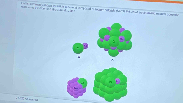 Solved: represents the extended structure of halite? Halite, commonly ...