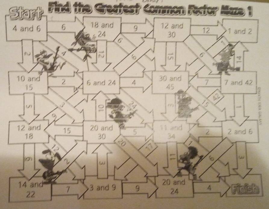 Find the Greatest Common Factor Maze 1