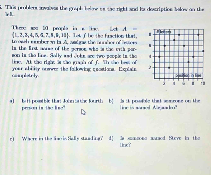 Solved: This problem involves the graph below on the right and its ...