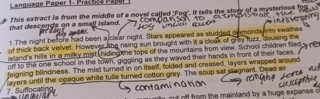 Solved: Language Paper 1- Practice Paper 1 a This extract is from the ...