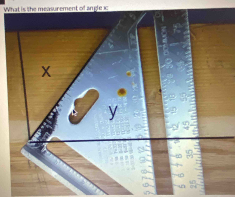 What is the measurement of angle x :