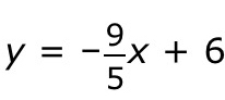 y=- 9/5 x+6