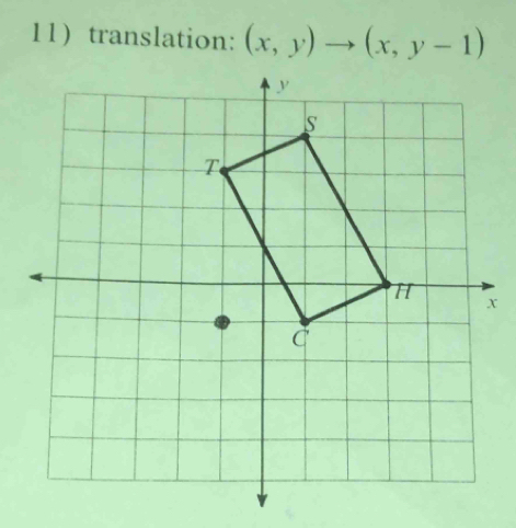 translation: (x,y)to (x,y-1)