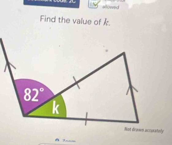 a
allowed
Find the value of k.
Inam