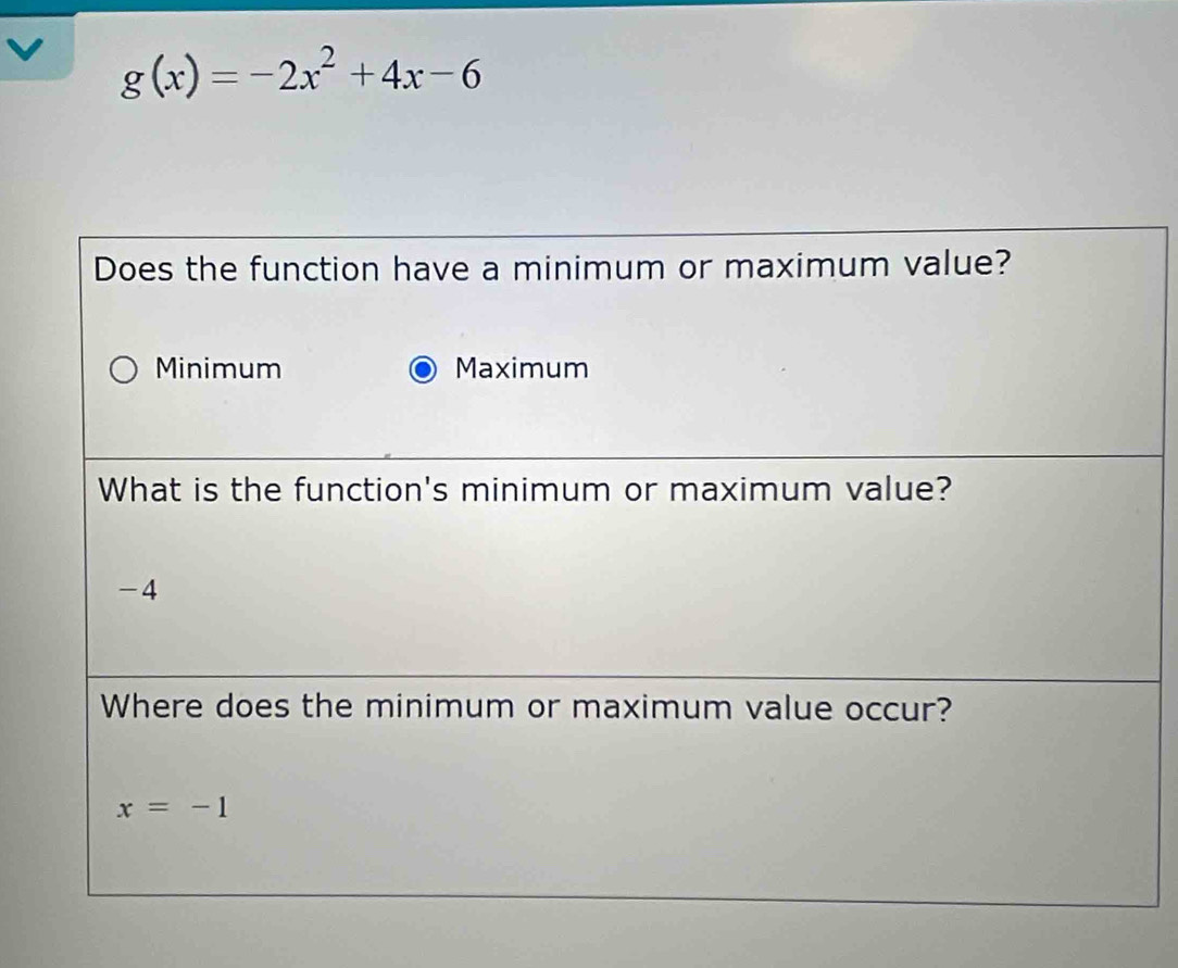 g(x)=-2x^2+4x-6