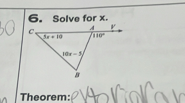 Solve for x.
Theorem: