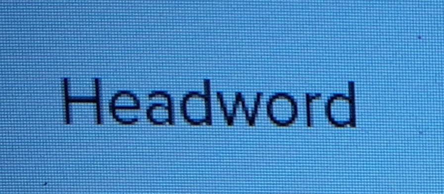 Headword