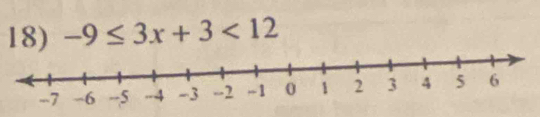 -9≤ 3x+3<12</tex>