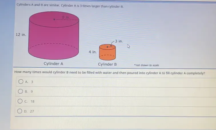 Solved: Cylinders A and B are similar, Cylinder A is 3 times larger ...