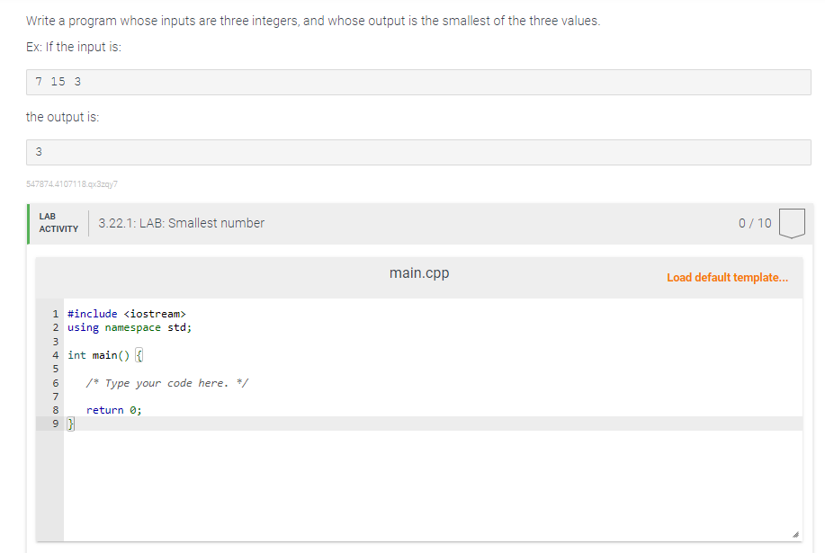 Solved: Write a program whose inputs are three integers, and whose ...